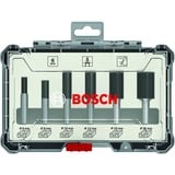 Bosch 2607017466 Set di punte 6 pz, Fresa Set di punte, 8 mm, 6 pz, 54, 50, 60, 60, 60, 60 mm, 20, 20, 30, 30, 30, 30 mm, 6, 8, 10, 12, 16, 20 mm