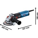 Bosch GWS 14-125 smerigliatrice angolare 12,5 cm 11500 Giri/min 1400 W 2,2 kg blu/Nero, 11500 Giri/min, 12,5 cm, AC, 2,2 kg, Motore senza spazzole