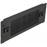 DeLOCK 66345 porta accessori Pannello spazzolato, Instradamento dei cavi Nero, Pannello spazzolato, Nero, Metallo, Nylon, 2U, Cina, 25,4 cm (10")