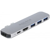 DeLOCK 87753 replicatore di porte e docking station per notebook Grigio grigio, Docking, 60 W, Grigio, 3840 x 2160 Pixel, Metallo, Cina