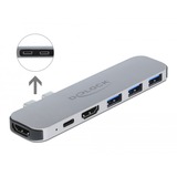 DeLOCK 87753 replicatore di porte e docking station per notebook Grigio grigio, Docking, 60 W, Grigio, 3840 x 2160 Pixel, Metallo, Cina