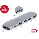 DeLOCK 87753 replicatore di porte e docking station per notebook Grigio grigio, Docking, 60 W, Grigio, 3840 x 2160 Pixel, Metallo, Cina