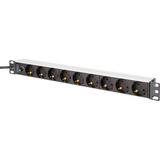 Digitus Multipresa 19" PDU con profilo in alluminio, 9 vie, con protezione, Ciabatta Nero/alluminio