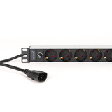 Digitus Multipresa 19" PDU con profilo in alluminio, 9 vie, con protezione, Ciabatta Nero/alluminio