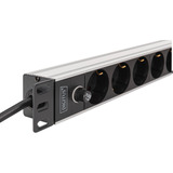 Digitus Multipresa 19" PDU con profilo in alluminio, 9 vie, con protezione, Ciabatta Nero/alluminio