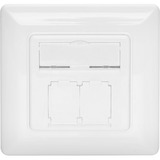 Digitus Piastra frontale + telaio di montaggio per multimedia/Keystone, Pannello frontale bianco