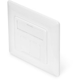 Digitus Piastra frontale + telaio di montaggio per multimedia/Keystone, Pannello frontale bianco