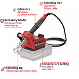 EINHELL Power X-Change Saldatore a batteria TE-SI 18/480 Li E - Solo, 18 Volt rosso/Nero