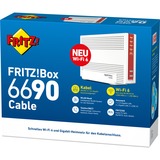 FRITZ! FRITZ!Box 6690, Router Box 6690, Wi-Fi 6 (802.11ax), Dual-band (2.4 GHz/5 GHz), Collegamento ethernet LAN, Bianco, Router da tavolo