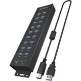 ICY BOX IB-HUB1720-U3 Nero, Hub USB Nero, USB 3.2 Gen 1 (3.1 Gen 1) Type-A, Nero, Alluminio, Access, Potenza, 0,8 m, Cina