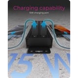 ICY BOX IB-HUB1720-U3 USB 3.2 Gen 1 (3.1 Gen 1) Type-B Nero, Hub USB Nero, USB 3.2 Gen 1 (3.1 Gen 1) Type-B, USB 3.2 Gen 1 (3.1 Gen 1) Type-A, Nero, Alluminio, Access, Potenza, 0,8 m