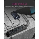ICY BOX IB-HUB1720-U3 USB 3.2 Gen 1 (3.1 Gen 1) Type-B Nero, Hub USB Nero, USB 3.2 Gen 1 (3.1 Gen 1) Type-B, USB 3.2 Gen 1 (3.1 Gen 1) Type-A, Nero, Alluminio, Access, Potenza, 0,8 m