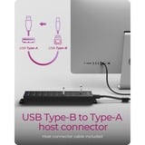 ICY BOX IB-HUB1720-U3 USB 3.2 Gen 1 (3.1 Gen 1) Type-B Nero, Hub USB Nero, USB 3.2 Gen 1 (3.1 Gen 1) Type-B, USB 3.2 Gen 1 (3.1 Gen 1) Type-A, Nero, Alluminio, Access, Potenza, 0,8 m