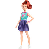 Mattel Bambola Barbie Fashionista con top in jersey e gonna plissettata 