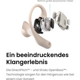 Shokz OpenFit Cuffie Wireless A clip Chiamate/Musica/Sport/Tutti i giorni Bluetooth Bianco beige, Wireless, Chiamate/Musica/Sport/Tutti i giorni, 73,85 g, Cuffie, Bianco