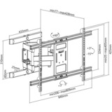 goobay 49746 Supporto TV a parete 2,16 m (85") Nero Nero, 127 cm (50"), 2,16 m (85"), 300 x 200 mm, 800 x 400 mm, -15 - 15°, Nero