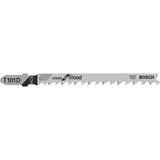 Bosch 2 608 637 877 non classificato, Lama per sega Jigsaw blade, Truciolare, Pannello in fibra, Legno dolce, Paniforte, Acciaio al carbonio (HCS), 4 mm, 5,2 mm, 10 cm