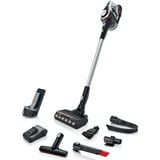 Bosch Serie 8 BSS82SIL1 scopa elettrica Aspirapolvere elettrica Batteria Secco Senza sacchetto Nero, Argento 5 Ah, Aspirapolvere verticale bianco, Aspirapolvere elettrica, Senza sacchetto, Nero, Argento, Secco, Filtro, Pavimento, Tappeto, Gradini, Tappezzeria