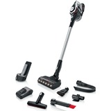 Bosch Serie 8 BSS82SIL1 scopa elettrica Senza sacchetto Nero, Argento, Aspirapolvere verticale bianco, Senza sacchetto, Nero, Argento, Secco, Filtro, Pavimento, Tappeto, Gradini, Tappezzeria, LED