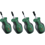 Bosch Set di cacciaviti corti, 4 pezzi, Cacciavite verde/Nero