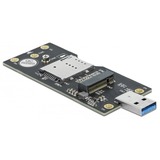 DeLOCK 63166 scheda di interfaccia e adattatore Interno M.2 USB tipo A, M.2, Nero, 38 mm, 93 mm, 6 mm
