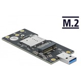 DeLOCK 63166 scheda di interfaccia e adattatore Interno M.2 USB tipo A, M.2, Nero, 38 mm, 93 mm, 6 mm