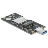DeLOCK 63166 scheda di interfaccia e adattatore Interno M.2, Convertitore USB tipo A, M.2, Nero, 38 mm, 93 mm, 6 mm