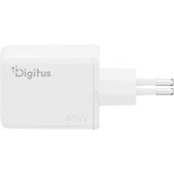 Digitus Caricatore USB GaN 45W, 1x USB-C, 1x USB-A, Caricabatterie bianco