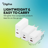 Digitus Caricatore USB GaN 45W, 1x USB-C, 1x USB-A, Caricabatterie bianco