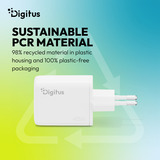 Digitus Caricatore USB GaN 45W, 1x USB-C, 1x USB-A, Caricabatterie bianco