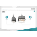 Digitus Cavo di collegamento USB 2.0 USB-A (spina) > Micro-USB (spina) Nero