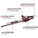 EINHELL Tagliasiepi a batteria GE-CH 36/61 Li-Solo, 36 Volt (2x18V) rosso/Nero
