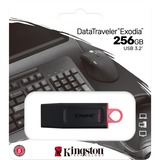 Kingston DataTraveler Exodia unità flash USB 256 GB USB tipo A 3.2 Gen 1 (3.1 Gen 1) Nero Nero/Rosso, 256 GB, USB tipo A, 3.2 Gen 1 (3.1 Gen 1), Cuffia, 11 g, Nero