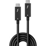 Lindy 31121 Cavo Thunderbolt 2 m 40 Gbit/s Nero Nero, Maschio, Maschio, 2 m, Nero, Nichel, 40 Gbit/s