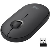 Logitech Pebble, mouse wireless con Bluetooth o ricevitore da 2,4 GHz, mouse per computer con clic silenzioso per laptop, notebook, iPad, PC e Mac grafite, mouse wireless con Bluetooth o ricevitore da 2,4 GHz, mouse per computer con clic silenzioso per laptop, notebook, iPad, PC e Mac, Ambidestro, Ottico, RF senza fili + Bluetooth, 1000 DPI, Grafite