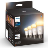 Philips Hue Philips Hue White Ambiance 4 Lampadine Smart E27 60 W, Lampada a LED Philips Hue White ambiance 4 Lampadine Smart E27 60 W, Lampadina intelligente, Bianco, Bluetooth/Zigbee, LED, E27, Illuminazione fredda, Bianco caldo