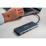 Verbatim CMH-14 USB tipo-C 5000 Mbit/s Argento, Docking station grigio, USB tipo-C, HDMI, RJ-45, USB 2.0, USB 3.2 Gen 1 (3.1 Gen 1) Type-A, USB 3.2 Gen 1 (3.1 Gen 1) Type-C, USB..., MicroSD (TransFlash), SD, 5000 Mbit/s, 60 Hz, Argento