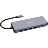 Verbatim CMH-14 USB tipo-C 5000 Mbit/s Argento, Docking station grigio, USB tipo-C, HDMI, RJ-45, USB 2.0, USB 3.2 Gen 1 (3.1 Gen 1) Type-A, USB 3.2 Gen 1 (3.1 Gen 1) Type-C, USB..., MicroSD (TransFlash), SD, 5000 Mbit/s, 60 Hz, Argento
