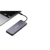 Verbatim CMH-14 USB tipo-C 5000 Mbit/s Argento, Docking station grigio, USB tipo-C, HDMI, RJ-45, USB 2.0, USB 3.2 Gen 1 (3.1 Gen 1) Type-A, USB 3.2 Gen 1 (3.1 Gen 1) Type-C, USB..., MicroSD (TransFlash), SD, 5000 Mbit/s, 60 Hz, Argento