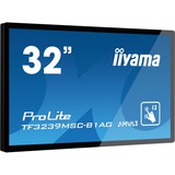 iiyama ProLite TF3239MSC-B1AG Monitor PC 80 cm (31.5") 1920 x 1080 Pixel Full HD LED Touch screen Multi utente Nero, Public Display Nero, 80 cm (31.5"), 1920 x 1080 Pixel, Full HD, LED, 8 ms, Nero