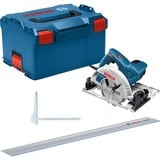 Bosch GKS 55+ GCE + FSN 1400 16,5 cm Nero, Blu 4700 Giri/min 1350 W, Sega circolare blu, Legno, Nero, Blu, Senza spazzola, 16,5 cm, 4700 Giri/min, 6,3 cm
