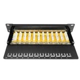 Digitus Cavo patch CAT 6, classe E Patch, schermato, Patch Panel Nero, classe E Patch, schermato, RJ-45, Nero, Acciaio galvanizzato, SECC, Montaggio a rack, 1U, 280 mm