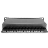 Digitus Cavo patch CAT 6, classe E Patch, schermato, Patch Panel Nero, classe E Patch, schermato, RJ-45, Nero, Acciaio galvanizzato, SECC, Montaggio a rack, 1U, 280 mm
