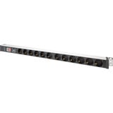 Digitus Multipresa PDU con profilo in alluminio, 12 prese, Ciabatta Nero/alluminio