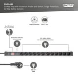 Digitus Multipresa PDU con profilo in alluminio, 12 prese, Ciabatta Nero/alluminio