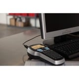 Dymo LabelManager 420P kit etichettatrice portatile ricaricabile a elevate prestazioni | tastiera ABC | con custodia e 4 nastri per etichette D1, Stampa etichette Nero/Argento, Nero, Grigio