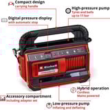 EINHELL Power X-Change Compressore ibrido PRESSITO 18/25 Hybrid rosso/Nero