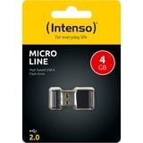 Intenso Micro Line unità flash USB 4 GB USB tipo A 2.0 Nero Nero, 4 GB, USB tipo A, 2.0, 16,5 MB/s, Cuffia, Nero