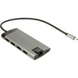 Inter-Tech GDC-802 USB 3.2 Gen 1 (3.1 Gen 1) Type-C 1000 Mbit/s Grigio, Docking station USB 3.2 Gen 1 (3.1 Gen 1) Type-C, HDMI, RJ-45, MMC, MicroSD (TransFlash), 1000 Mbit/s, 30 Hz, 3840 x 2160
