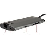 Inter-Tech GDC-802 USB 3.2 Gen 1 (3.1 Gen 1) Type-C 1000 Mbit/s Grigio, Docking station USB 3.2 Gen 1 (3.1 Gen 1) Type-C, HDMI, RJ-45, MMC, MicroSD (TransFlash), 1000 Mbit/s, 30 Hz, 3840 x 2160